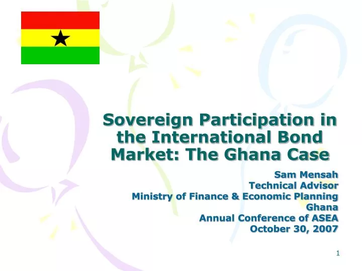 sovereign participation in the international bond market the ghana case