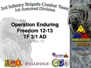Operation Enduring Freedom 12-13 TF 3/1 AD