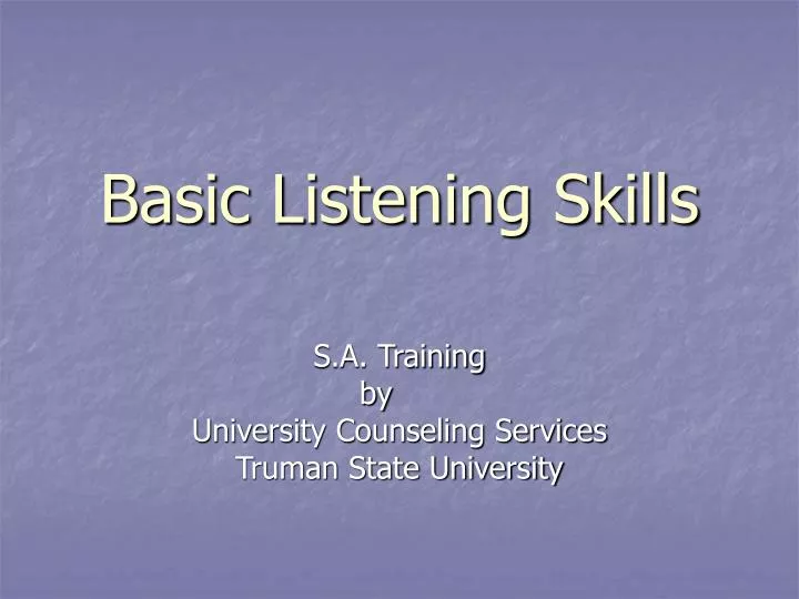 basic listening skills