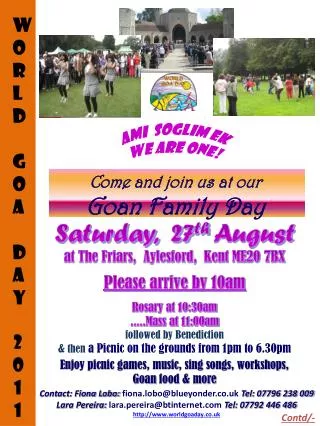 Come and join us at our Goan Family Day