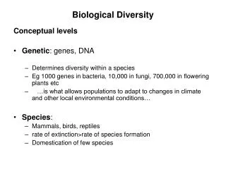 Biological Diversity