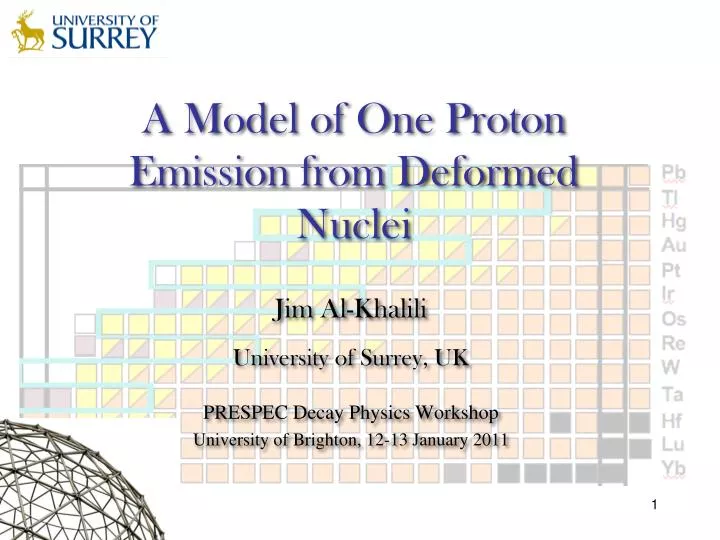 a model of one proton emission from deformed nuclei