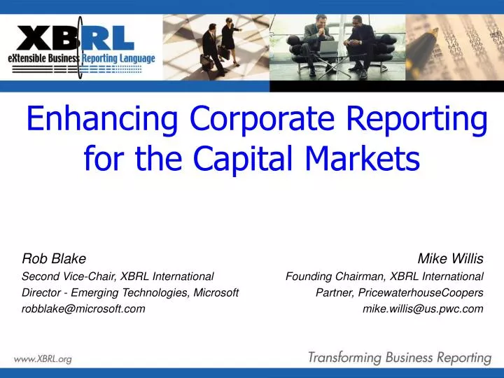 enhancing corporate reporting for the capital markets