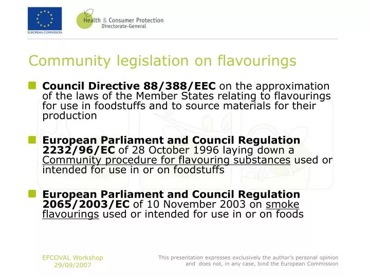 community legislation on flavourings