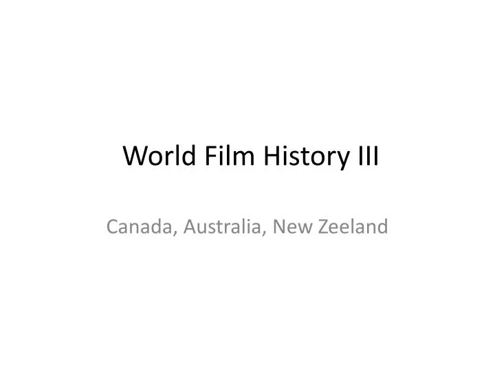 world film history iii