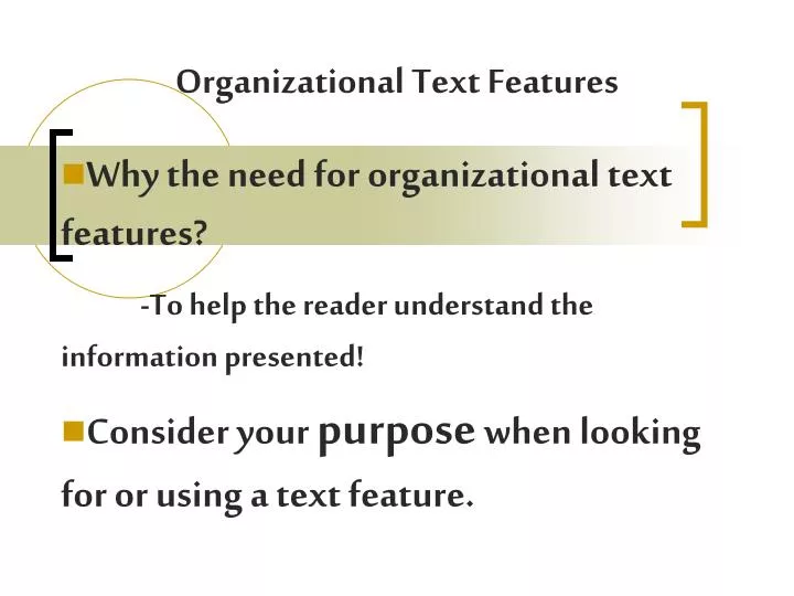 organizational text features