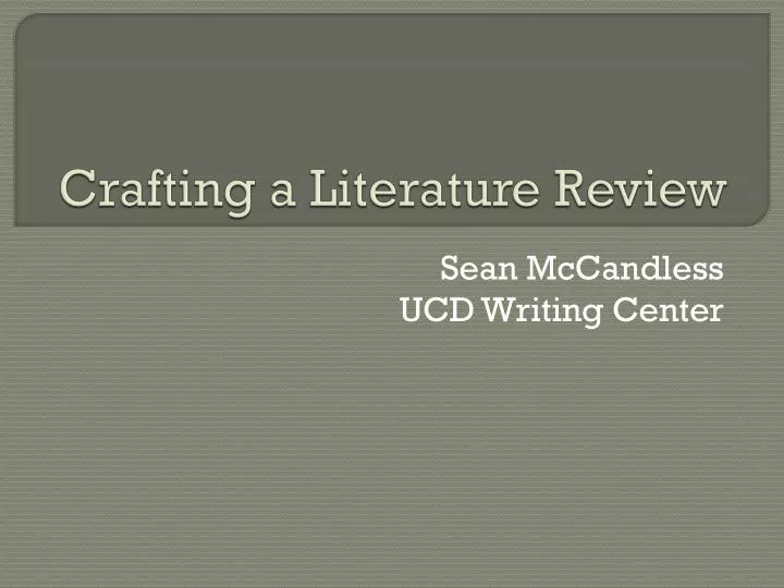 crafting a literature review