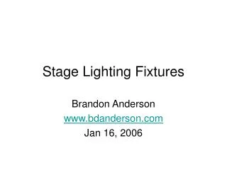 Stage Lighting Fixtures