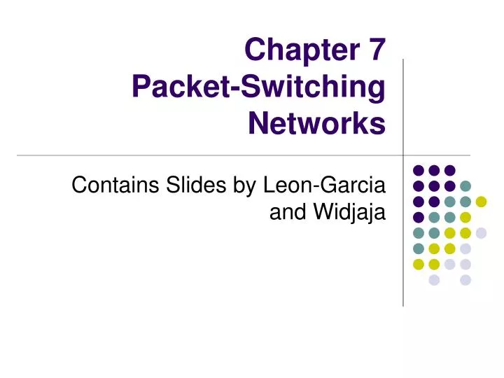 chapter 7 packet switching networks