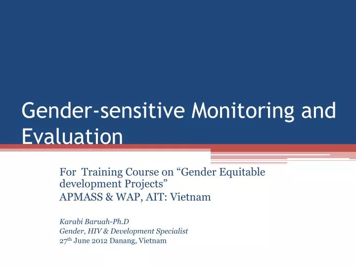 gender sensitive monitoring and evaluation