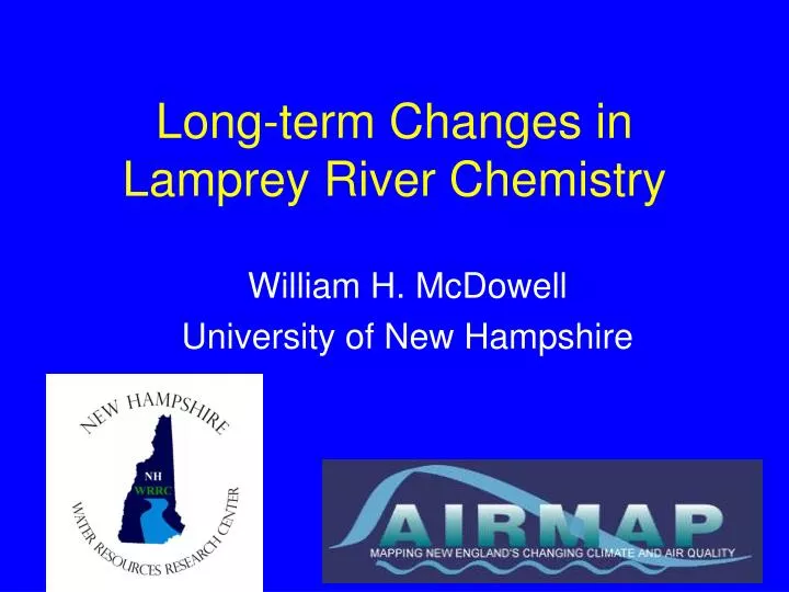 long term changes in lamprey river chemistry