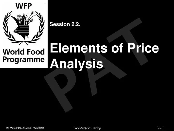 session 2 2 elements of price analysis