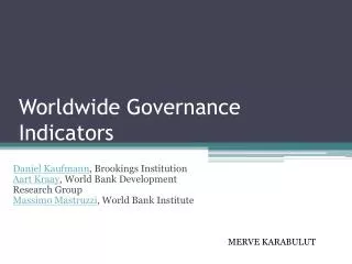 Worldwide Governance Indicators