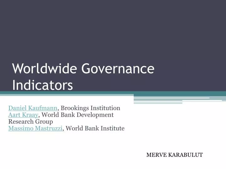 worldwide governance indicators