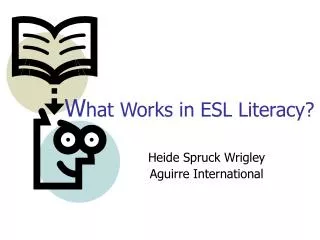W hat Works in ESL Literacy?