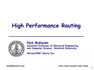 High Performance Routing