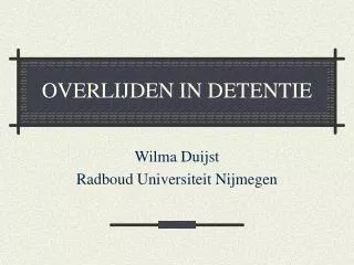 overlijden in detentie