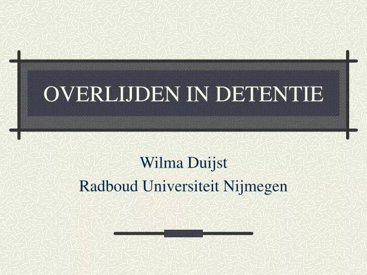 overlijden in detentie