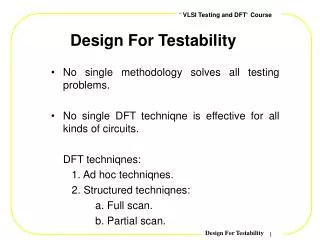 Design For Testability