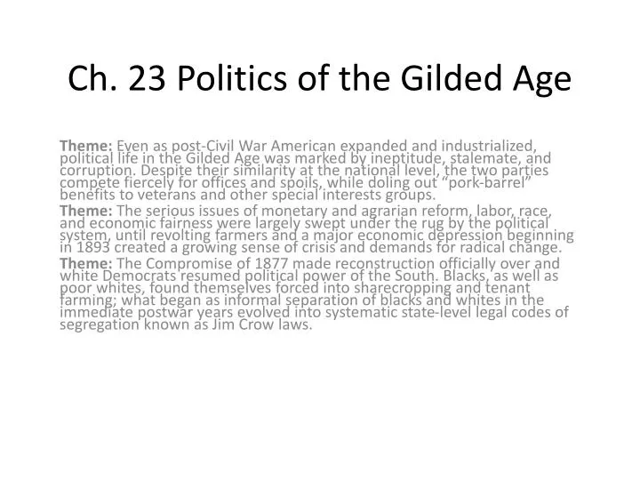 ch 23 politics of the gilded age