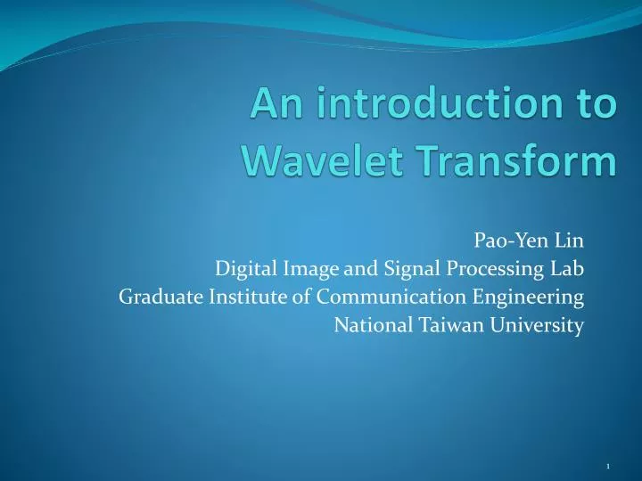 an introduction to wavelet transform