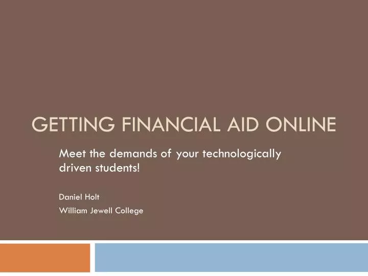 getting financial aid online