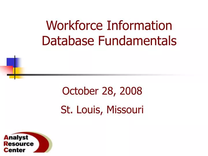 workforce information database fundamentals