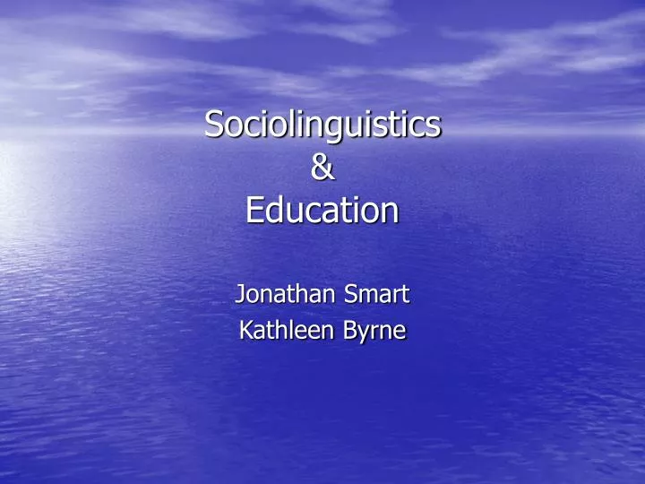 sociolinguistics education