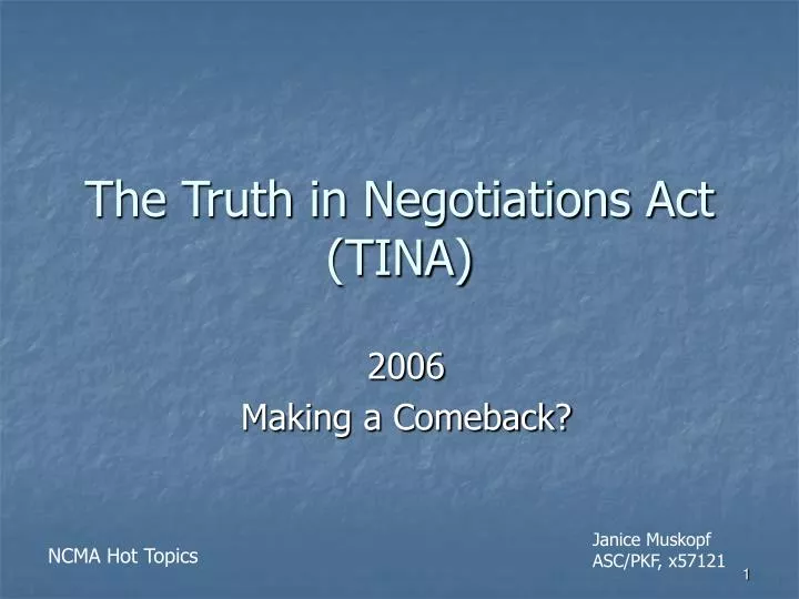 the truth in negotiations act tina