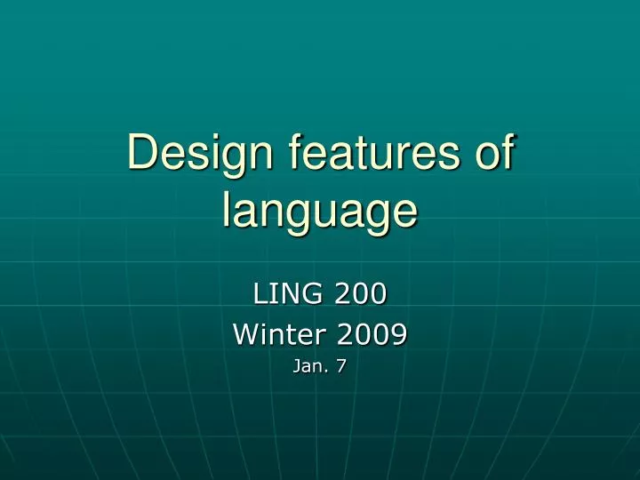 design features of language