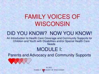 FAMILY VOICES OF WISCONSIN