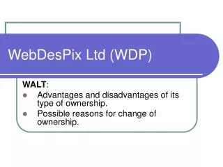 WebDesPix Ltd (WDP)