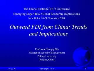 Outward FDI from China: Trends and Implications