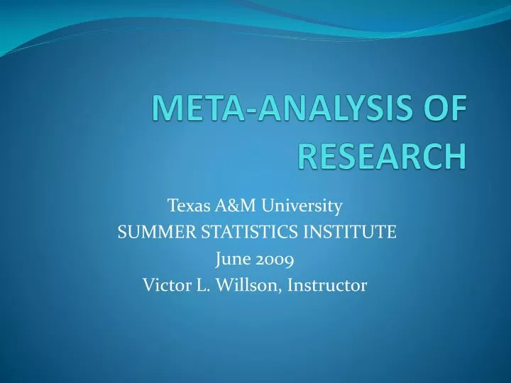 meta analysis of research