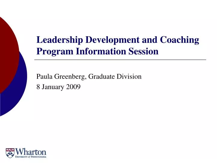 leadership development and coaching program information session