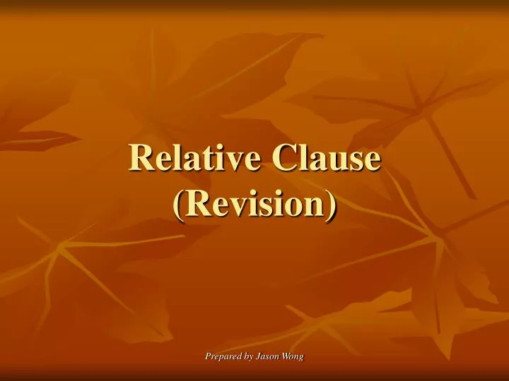 relative clause revision