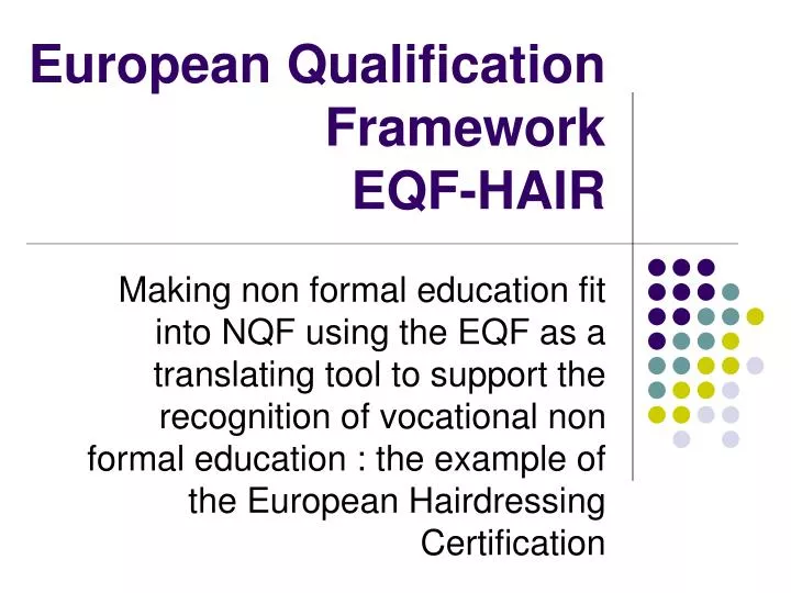 european qualification framework eqf hair