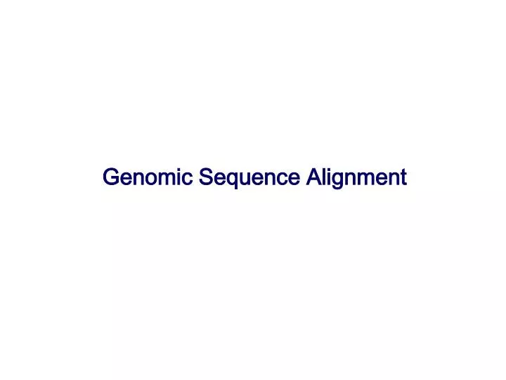 genomic sequence alignment
