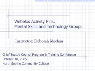 Webelos Activity Pins: Mental Skills and Technology Groups