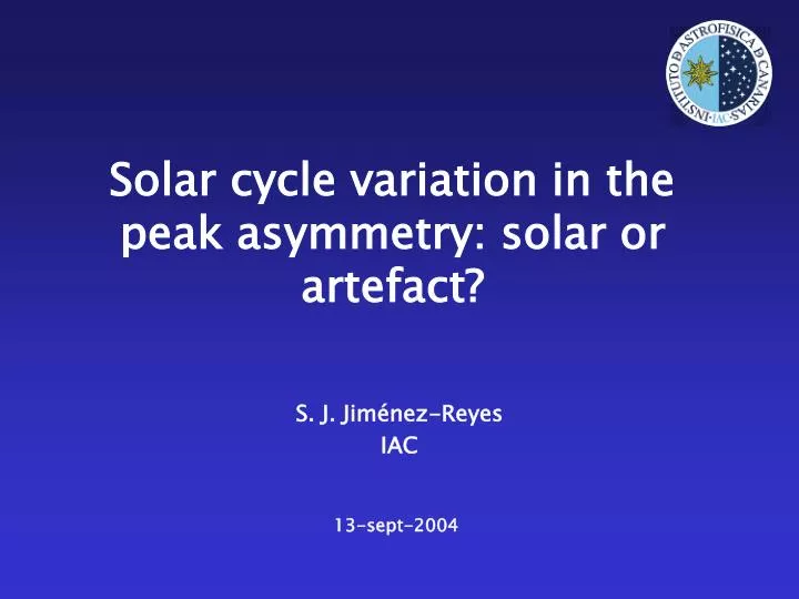 solar cycle variation in the peak asymmetry solar or artefact