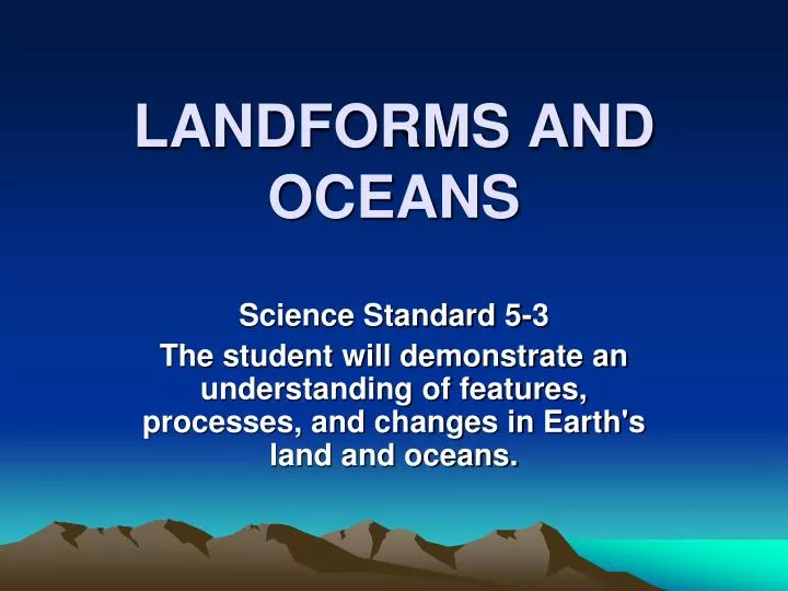 landforms and oceans