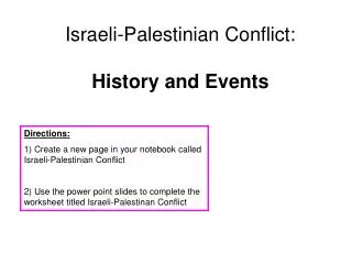 Israeli-Palestinian Conflict: History and Events