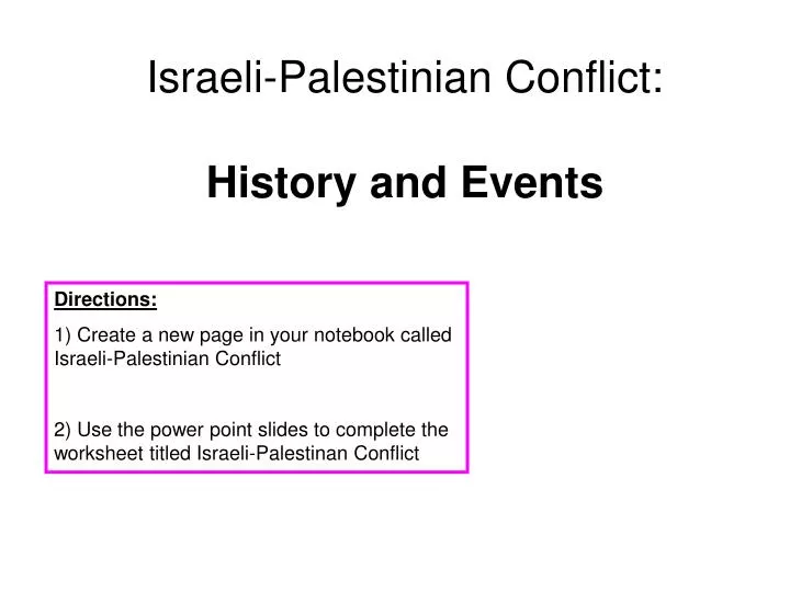 israeli palestinian conflict history and events