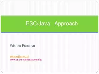 ESC/Java Approach