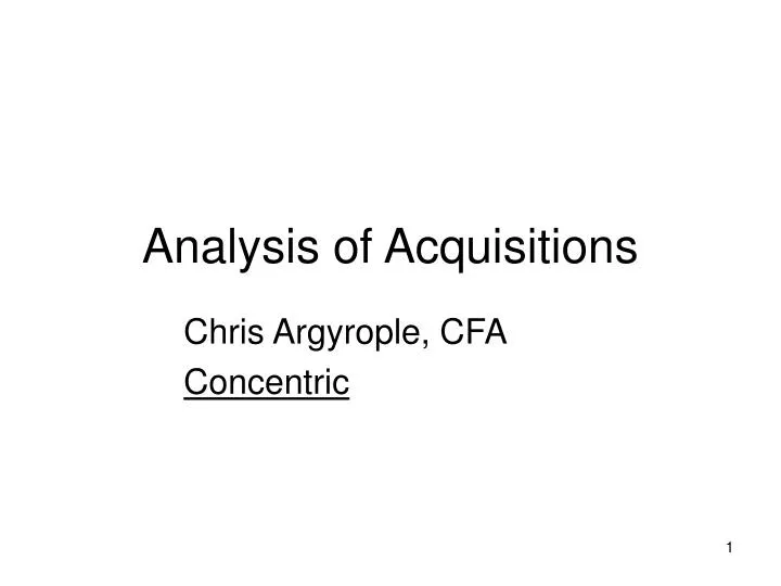 analysis of acquisitions