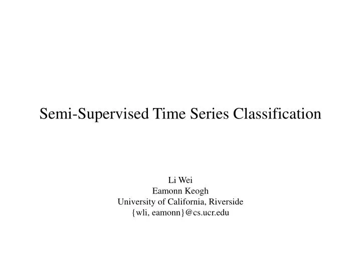 semi supervised time series classification