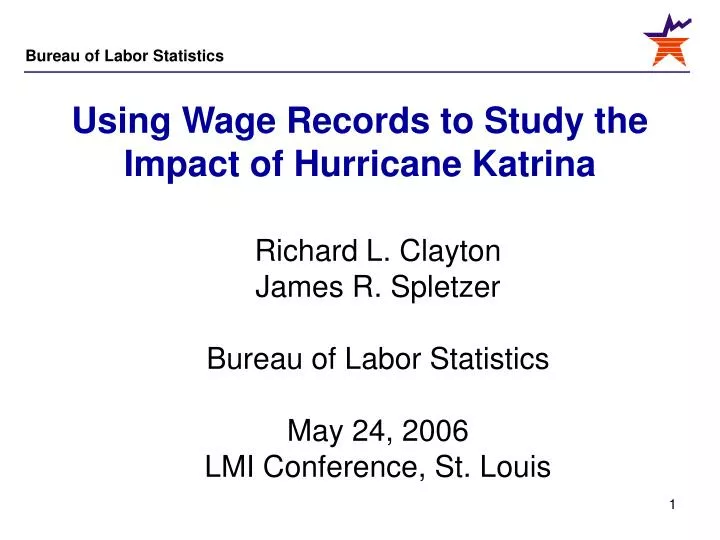 using wage records to study the impact of hurricane katrina