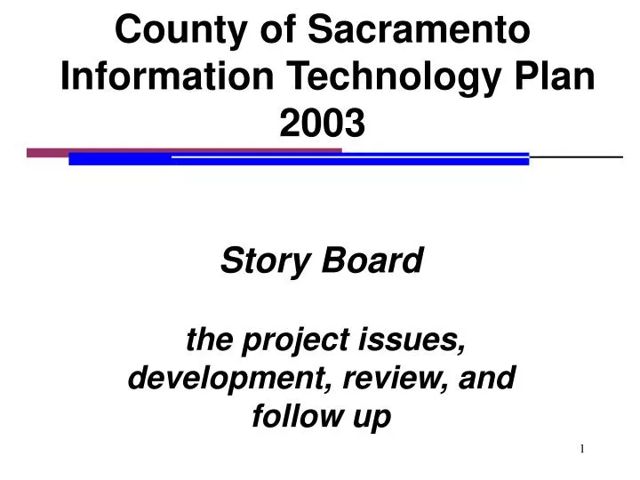 county of sacramento information technology plan 2003
