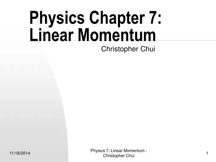 physics chapter 7 linear momentum
