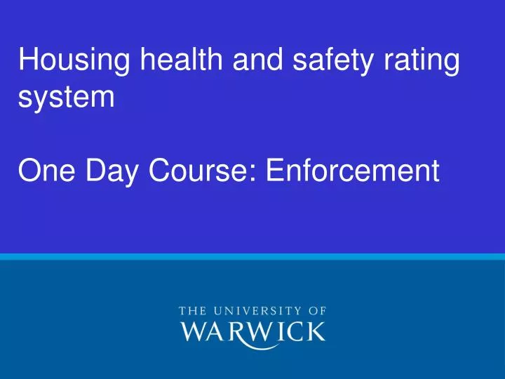 housing health and safety rating system one day course enforcement